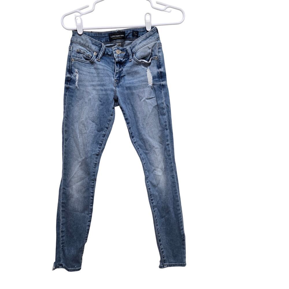 Lucky Brand Lolita Super Skinny Jeans Size 0 25 Distressed Raw Hem